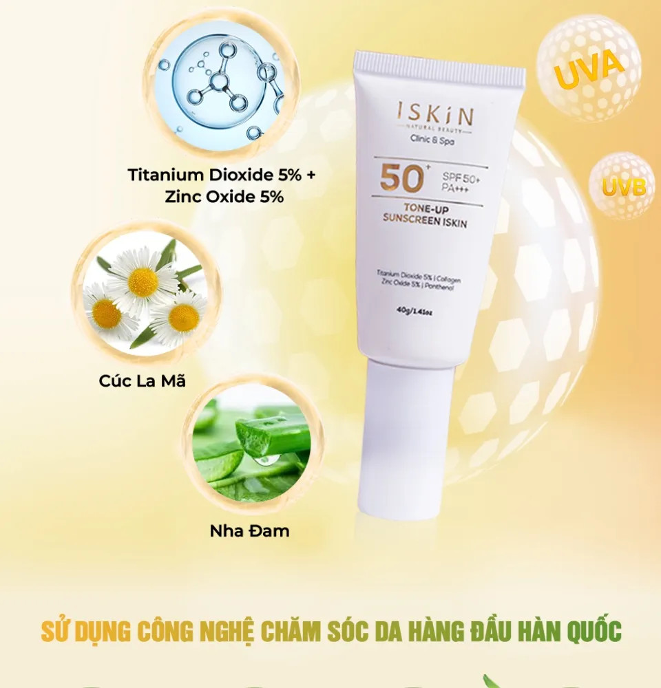Kem chống nắng ISKIN nâng tone da