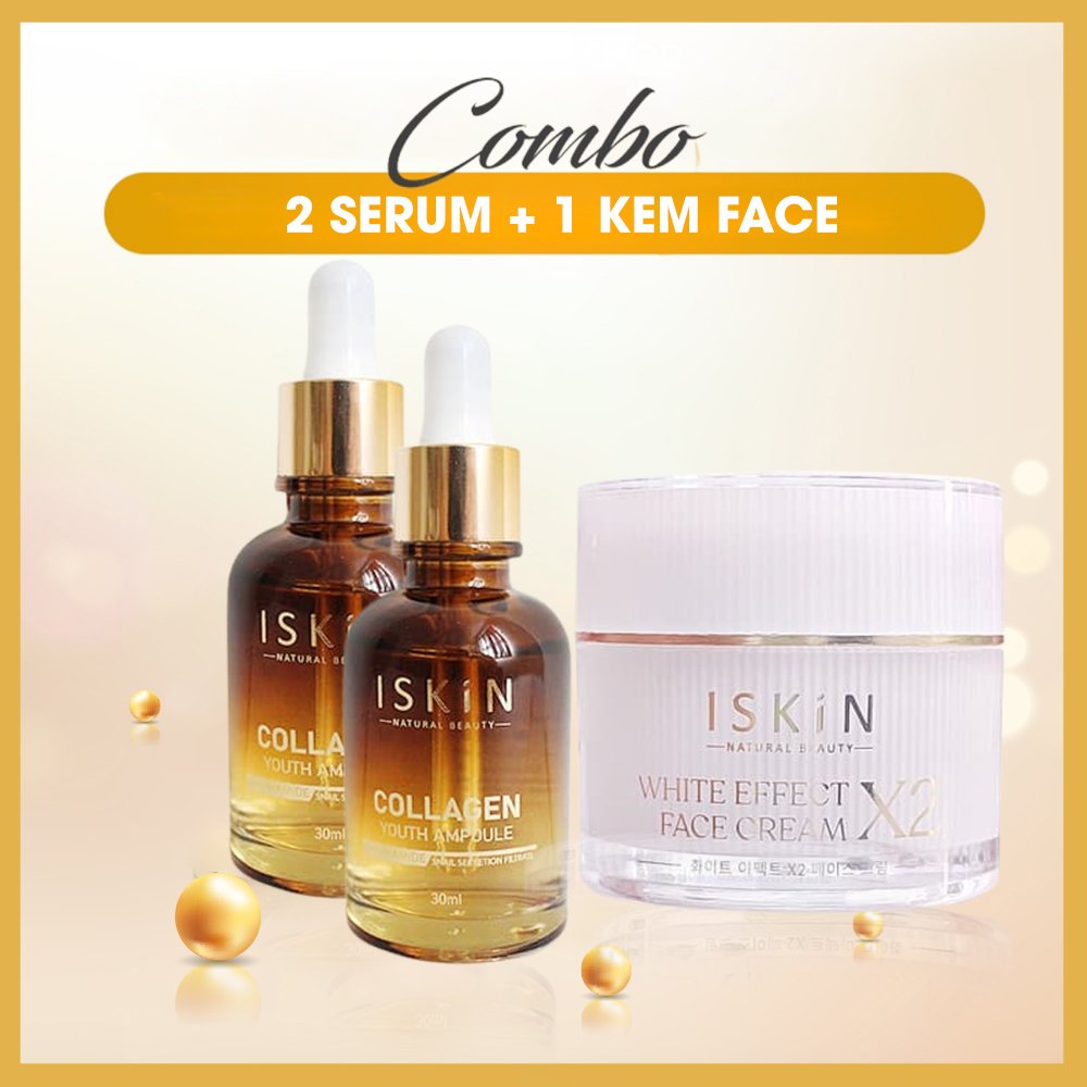 Combo Serum và Kem dưỡng trắng da ISKIN